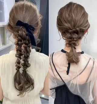 セミロング ヘアアレンジ 透明感style 🌿 ASUKAのヘアスタイル