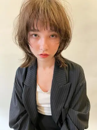 ミディアム カラー パーマ ケアカラー×髪質改善 🌙OKUBO🌙のヘアスタイル