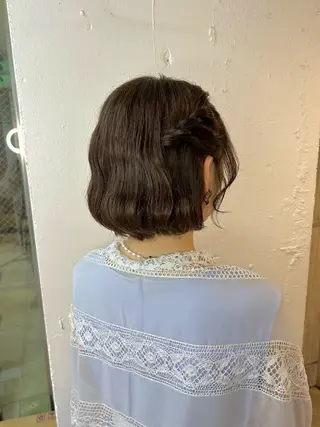 ショート ヘアアレンジ ♛︎ きっか ♛︎ ヘアアレンジ🩵のヘアスタイル