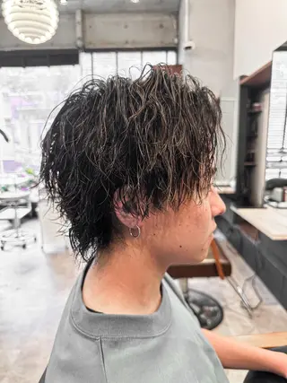 ショート カラー パーマ ヘアアレンジ メンズ キッズ ブリーチカラー🔥 パーマ【佐々木凌平】のヘアスタイル