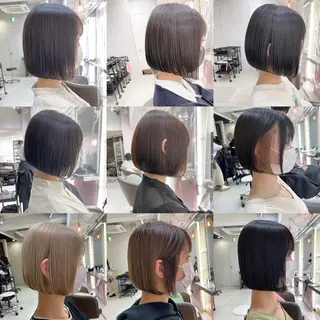 ショート カラー ボブ×艶髪｜ 艶カラー🩶石橋怜大のヘアスタイル