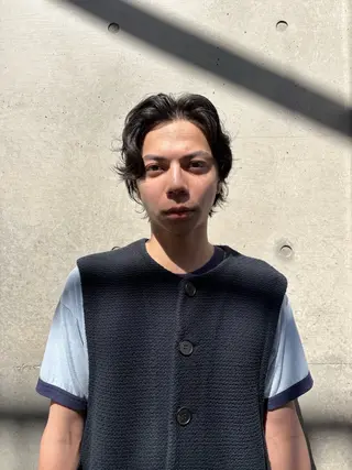 ミディアム メンズ メンズ専門ブリー チカラー⚡️リュウジのヘアスタイル