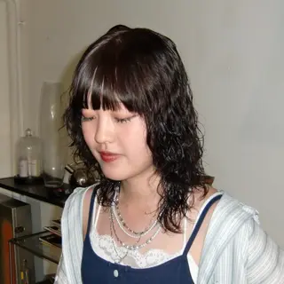 ミディアム カラー スミレ／透明感 ／ハイトーン／高円寺のヘアスタイル