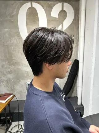 ミディアム パーマ メンズ 岩城 滉成のヘアスタイル