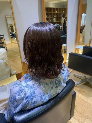 ミディアム 大人可愛い♡コテ巻き パーマ🌼杉田 萌恵のヘアスタイル