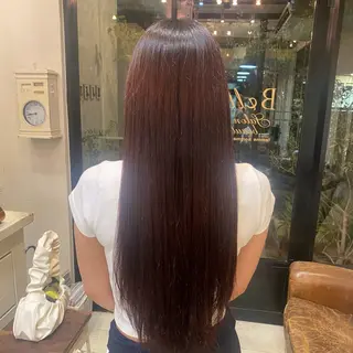 ロング 小森田 果怜 カラー、縮毛矯正のヘアスタイル