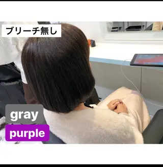 ミディアム カラー パーマ ヘアアレンジ ♡透け感カラー 大賀哲平♡のヘアスタイル