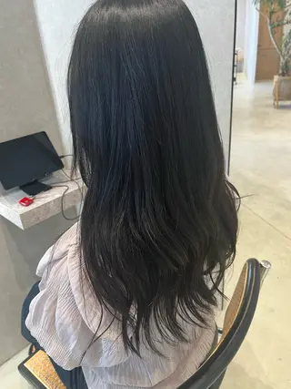 ロング カラー 福島 果音のヘアスタイル
