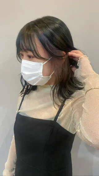 ミディアム カラー shiga mariaのヘアスタイル