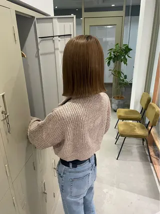 ミディアム カットパーマモデル 山中 遥のヘアスタイル