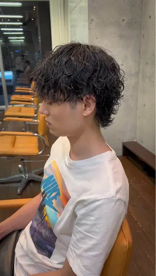 ミディアム パーマ メンズ 🌀パーマ特化 美容師🌀/しゅんのヘアスタイル