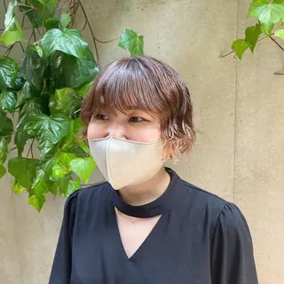 ショート 大人可愛い♡コテ巻き パーマ🌼杉田 萌恵のヘアスタイル
