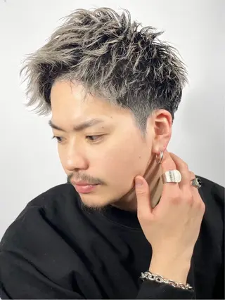 ショート カラー パーマ ヒロ銀座barber shop神楽坂店所属・千葉 翔太のヘアスタイル