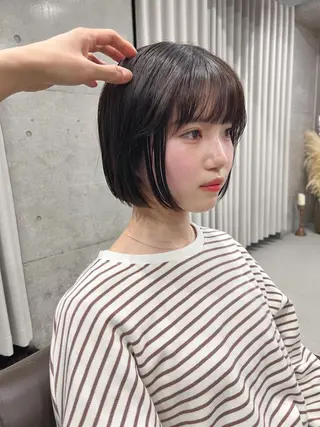 ショート カラー ボブパーマコテ巻き風 パーマNo1深江秀平のヘアスタイル