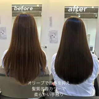 ロング カラー 髪質改善/縮毛矯正 心斎橋/池本有宏のヘアスタイル