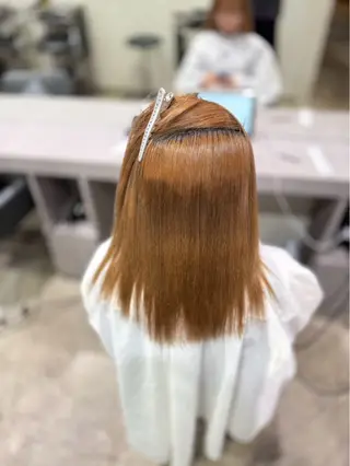 セミロング パーマ 縮毛矯正 特化生田のヘアスタイル