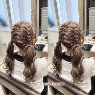 セミロング ヘアアレンジ 菅村 緋莉🎀ガーリーヘアのヘアスタイル