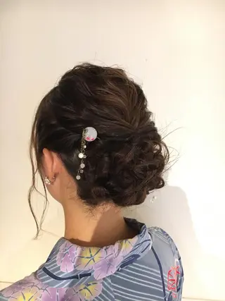 セミロング ヘアアレンジ 野崎 ひかりのヘアスタイル