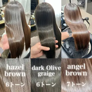 ロング カラー 井本翔太.髪質改善. ベージュ.グレージュのヘアスタイル