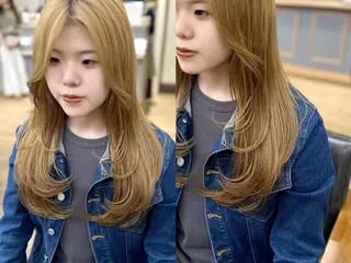 ロング カラー パーマ ヘアアレンジ メンズ キッズ 骨格レイヤーカット 🌿美髪縮毛矯正のヘアスタイル