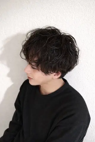 ショート パーマ メンズ 艶髪/レイヤーカット /メンズ/野口緑のヘアスタイル
