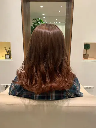 セミロング カラー 【完全個室】髪質改善 暖色カラー/山崎唯奈のヘアスタイル