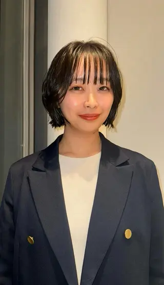 ショート カラー パーマ 似合わせボブ/ 大人ボブ🩵しおのヘアスタイル