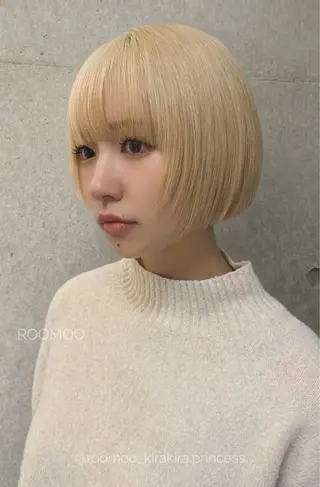 ショート カラー 韓国ボブ/ハッシュ カットKIRAのヘアスタイル