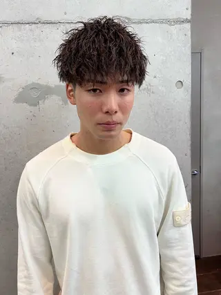 ミディアム パーマ メンズ メンズ特化美容師 /たけしのヘアスタイル