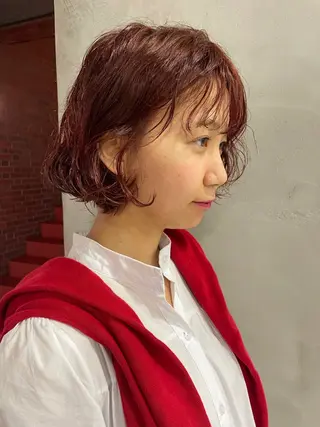 ミディアム カラー パーマ 🌼似合わせカット 🌼おぎの みき🌼のヘアスタイル