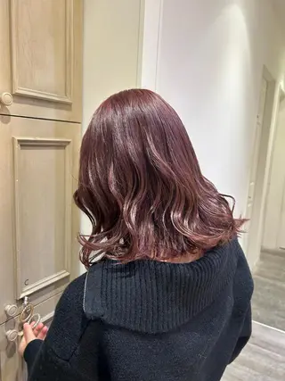 ミディアム カラー ミユ🎀長さ出し 🎨デザインカラーのヘアスタイル