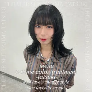 ミディアム カラー パーマ 池袋 egoのヘアスタイル