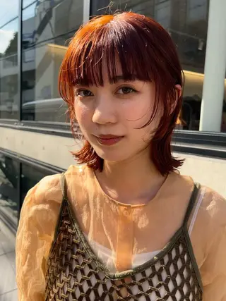 ショート カラー レイヤーカット/ 酸性ストレート梅田のヘアスタイル