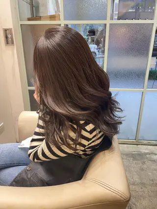 セミロング カラー 【完全個室】髪質改善 暖色カラー/山崎唯奈のヘアスタイル
