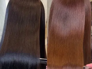 ロング 縮毛矯正クロスパーマ 益子達也のヘアスタイル
