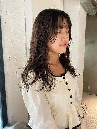 ロング カラー パーマ ヘアアレンジ メンズ キッズ ネイル マツエク・マツパ アイブロウ パーマスタイル🔅 sayacaのヘアスタイル