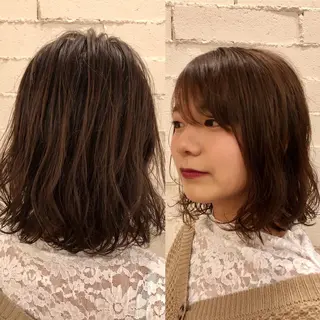 ミディアム パーマ 口コミ評価4.9⭐︎ カワナベ マサシのヘアスタイル