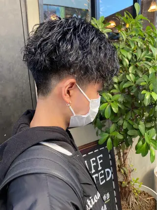 ショート パーマ メンズ 【扉gate】野崎 英幸のヘアスタイル