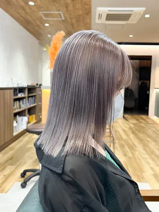 カラー レイヤー✂︎ぷつボブ 艶カラー🤍noaのヘアスタイル