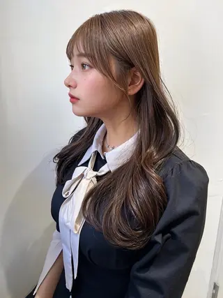 セミロング カラー 顔周りカット/髪質改 善/新宿/畑中稔里のヘアスタイル