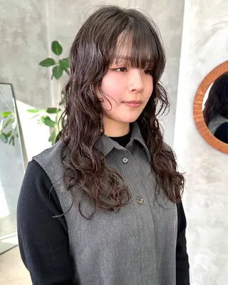 セミロング パーマ tetohair 森田浩平のヘアスタイル