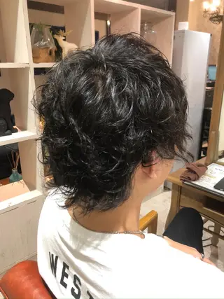 パーマ メンズ 柴田 翔太郎のヘアスタイル