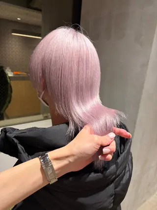 ミディアム カラー 【美髪ハイトーン】 髪質改善/大和🎀のヘアスタイル