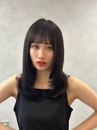 ミディアム カラー ❤️ショートカット ・顔周りカット❤️のヘアスタイル