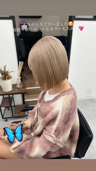 ミディアム カラー レイヤー ハイトーン 暖色⭐︎KANAKOのヘアスタイル