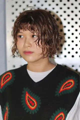 ショート パーマ joh/メンズ/ ブリーチ/矢場町のヘアスタイル