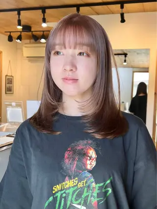 セミロング 暖色カラー/レイヤー カット☁️MEI☁️のヘアスタイル