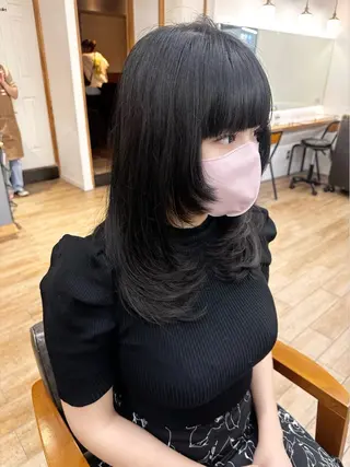 セミロング カラー パーマ ヘアアレンジ メンズ キッズ 骨格レイヤーカット 🌿美髪縮毛矯正のヘアスタイル