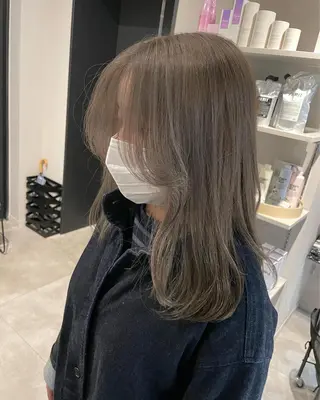 セミロング カラー レイヤー×髪質改善 ×透明感/杉田 圭のヘアスタイル