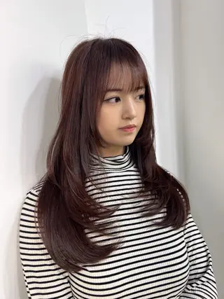 セミロング カラー 渋谷レイヤーカット❌ 縮毛矯正専門/武田涼のヘアスタイル